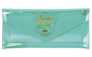 Пенал косметичка "DeVente.Shine.Мятный" 22*1,5см ПВХ 600мкм на кнопке 7024052