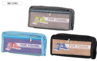 Пенал косметичка "Кеды" 20,5*9*4см ткань молния карман МС-5743