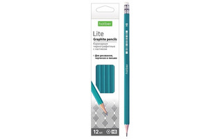 Карандаш ч\гр "Hatber.Lite" пластик с ластиком BL_072857
