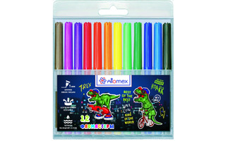 Фломастеры 12цв "deVente.Attomex.City Dino" вентелир. колпачки 5081205 УЦЕНКА (срок)