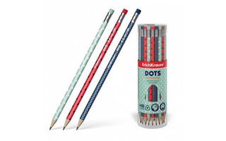 Карандаш ч\гр "Erich Krause.Dots НВ" с ластиком трехгран. 56009