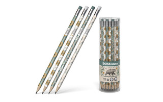 Карандаш ч\гр "Erich Krause.Natural Life  НВ" с ластиком трехгран. 55261