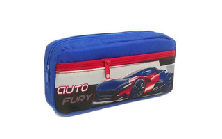 Пенал косметичка  К-11 "Болид" ткань на молнии с карманом 200*90*40