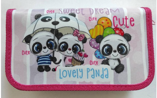 Пенал 3 отд ПО-411 "Веселые панды" большой ткань 190*105