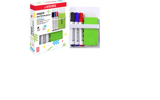 Набор маркеров  3шт "deVente" 5мм 5040200 для белых досок+губка