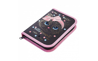 Пенал 1 отд "Котик с бантиком" 190*130 с откидной планкой NPn_38063 Hatber