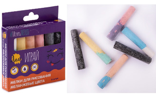 Мел цветной набор  5цв "Лео.Играй" LPSC-06 меланжевые цвета
