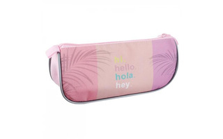 Пенал косметичка  К-7 "Премиум.Hello" ткань на молнии объемный 220*105*65