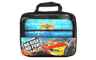 Папка для труда  А4 ПТР-111 "Гонки" ткань 6см 1отд молния с ручками