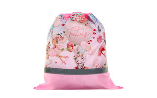 Мешок для обуви СДС-57 "Милые балерины" 410*490мм с карманом МАКСИ и светоотражающей полосой