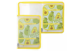 Папка для труда  А4 ПТР- 1 "Веселый авокадик" пластик 2см 1отд молния вокруг прозрачная