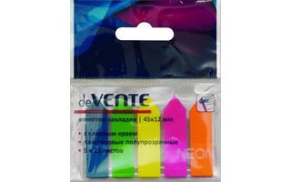 Набор стикеров "deVente" неон  (45*12мм 5*25листов) 2011306