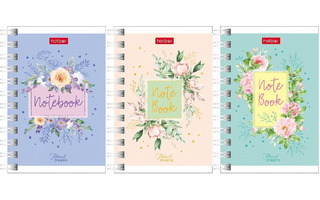 Записная книжка А7  40л "Floral dreams" спираль 40ЗК7В1гр 076717 Хатбер