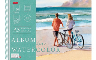 Альбом для акварели 20л "Романтика моря" А3 200г/кв.м спираль пласт.обл. 20Аа3тВпс_24212 067462
