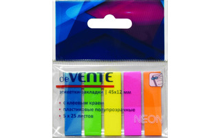 Набор стикеров "deVente" неон  (45*12мм 5*25листов) 2011307