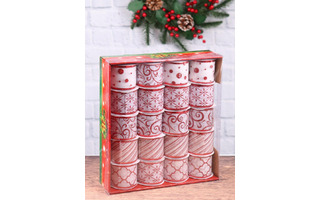 Лента декоративная 6см*3м органза красно-белый НУ-5234 Миленд