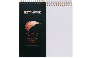 Скетчбук "Черный минимализм" 35*16см на гребне тв.обл. 210г/м² 50% хлопок 40-6256 ПрофПресс