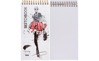 Скетчбук "Модный лук" 35*16см на гребне тв.обл. 210г/м² 50% хлопок 40-6258 ПрофПресс