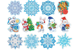 Украшение на скотче "Новогоднее"  на скотче код 150/ 7-66 (цена за шт)