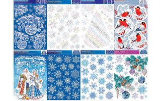 Наклейки новогодние код 8-31 "Кружевное волшебство" А3 8-31-5067