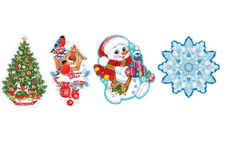 Украшение на скотче  НОВЫЙ ГОД А5 код 478/479/495/7-64