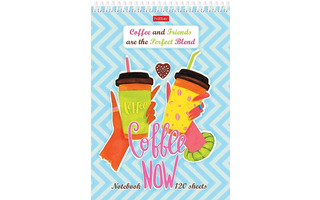 Блокнот А5  120л "Кофе вдвоем" спираль тон.блок 5цв 120Б5Впс_26521 без линовки Хатбер