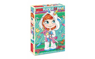 Пазлы Хатбер   54эл MAXI "Девочка_Единорожка" 54ПЗ3_28875