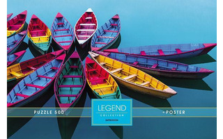 Пазлы Хатбер  500эл "LEGEND IMPRESSION.Яркие лодки" подароч.коробка+постер 500ПЗ2_26218