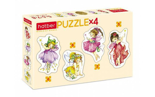Пазлы Хатбер    5-6-7-8эл "Цветочные феи" 4картинки в 1коробке ПЗ5_17380