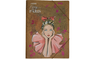 Папка на резинке "deVente.Emmy in Paris" тисн фольгой крафт А4 400мкм 3070224