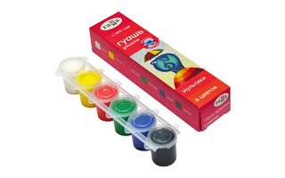 Гуашь  6 цв 15 мл "Мультики" в блок-таре 100222-6 Гамма