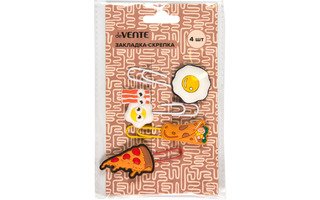 Закладки-скрепки deVente.Yammy 4шт 6*3см ассорти 8065220