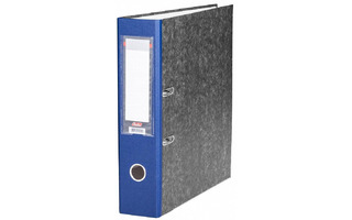 Папка-регистратор 70мм "Hatber" мрамор синяя,карман,метал.кант 7ПР_00309