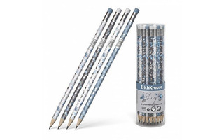 Карандаш ч\гр "Erich Krause.Frozen Beauty  НВ" с ластиком трехгран. 55263