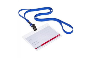 Бейдж "Hatber" 102*63мм горизонтальный с клипсой на шнурке NB_076093