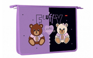 Папка для тетрадей А4 "Мой мишка" 1отд на молнии AMc_60038 Hatber