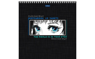 Скетчбук А4  40л "Мир в твоих глазах" гребень бел160г/м²- черн100г/м² 40Б4Aгр_28248 077378 Хатбер