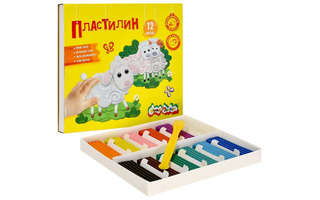 Пластилин 12 цв "Каляка-Маляка.Овечки" 180гр ПКМ12