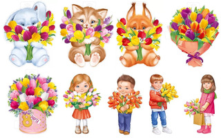 Плакат "8 марта" код 933, 0-35