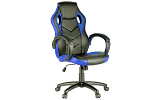 Кресло игровое Helmi HL-S07 "Boost" экокожа/ткань черная/синяя 279721 (под заказ)