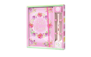 Блокнот "Свежий букет" 21*23см тв.пер. с резинкой + вечный карандаш клетка AL9110 Alingar