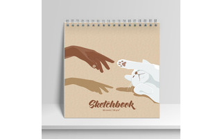 Скетчбук А5+  60л "Лапки" спираль тв.обл 120г/м² 12107 АкХолд