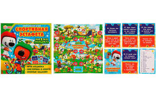 Игра настольная "МиМиМишки.Спортивная эстафета" ходилка+викторина+задания 323212(4988) Умные игры