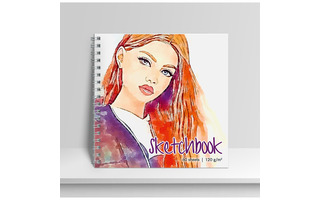 Скетчбук А5+  60л "Рыжая бестия" спираль тв.обл 120г/м² 13305 АкХолд