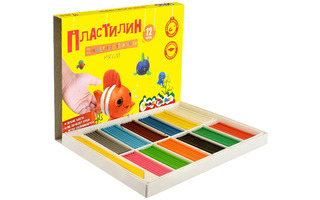 Пластилин 12 цв "Каляка-Маляка.Рыбка" 180гр мягкий ПКМ12-П