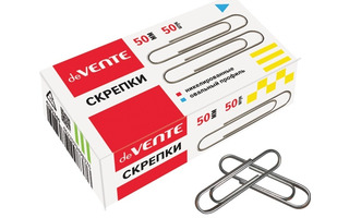 Скрепки 50мм  50шт "deVente" никелированные 4135340