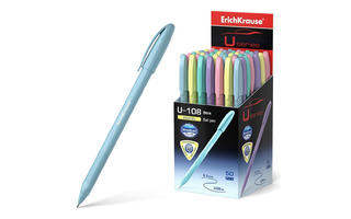 Ручка шариковая "Erich Krause.U-108 Ultra Glide Technology.Pastel Stick" синяя 1мм 58110