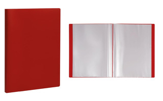 Папка  40 файлов "СТАММ" 21мм 500мкм ММ-32207 красная