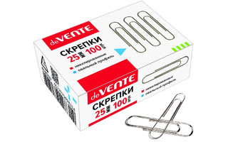 Скрепки 25мм 100шт "deVente"4135337 никелированные