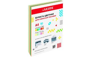 Бумага офисная А4 100л  10цв "deVENTE" 80гр цветная 10цв 5интенсив+5пастель 2072258, 2072201
